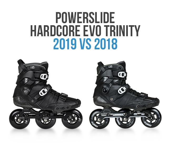 What is the difference between the Powerslide Hardcore EVO 2018 skates from 2019