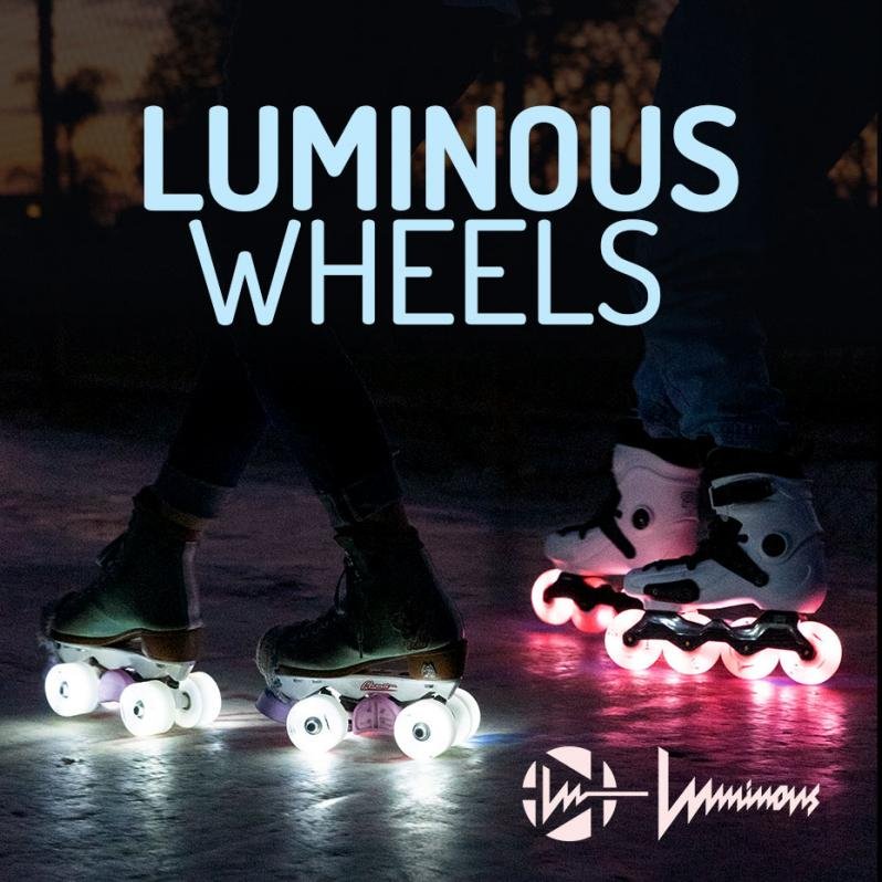 Luminous wheels for inline skates, rollerskates, longboards and scooters - it's time to shine!
