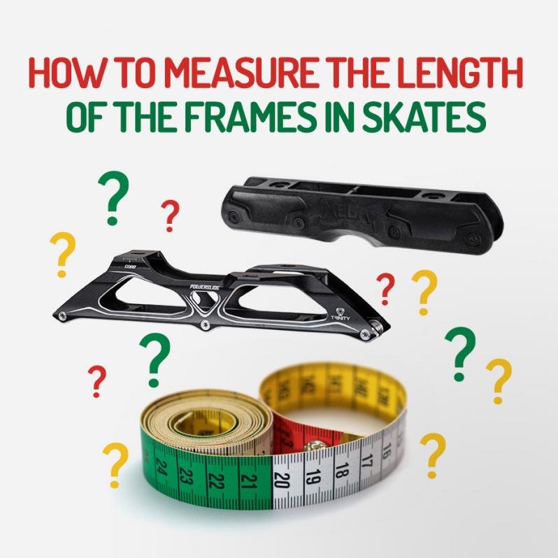 How to measure the length of a frames in inline skates?