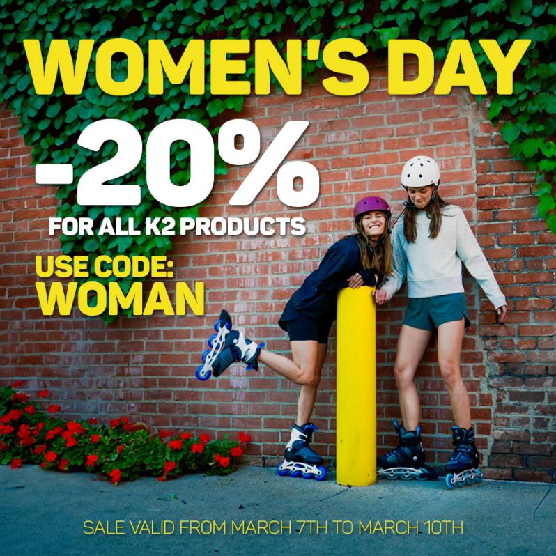 Blog - Women's Day - K2 Products Sale -20% - Bladeville