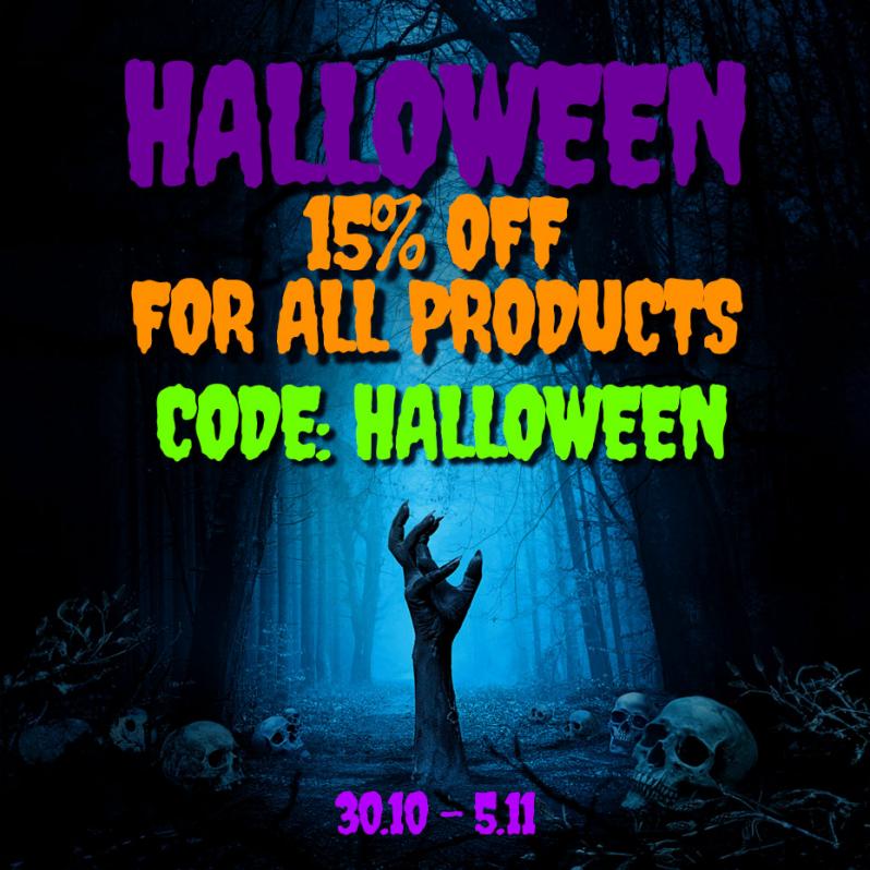 Halloween SALE – 15% off all products