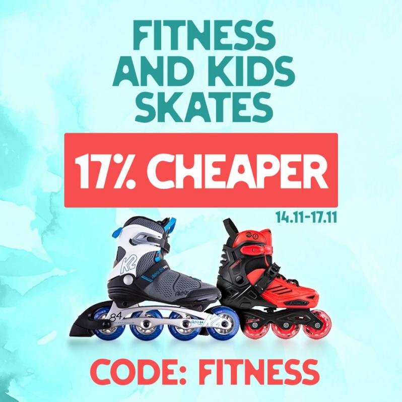 Sale on selected fitness and kids' skates – 17% off!