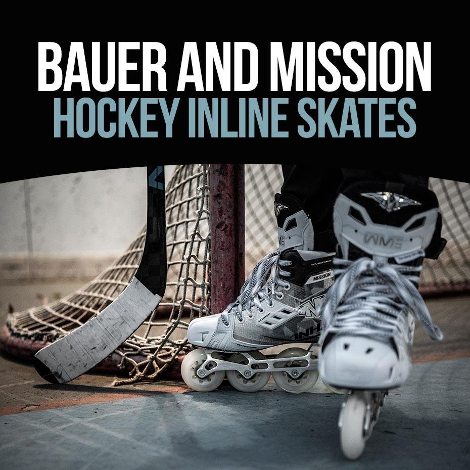 Bauer and Mission hockey inline skates