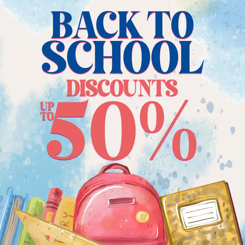 Back to School 2024 - Sale up to 50%