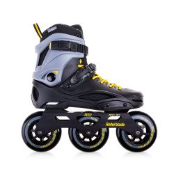 Rollerblade Macroblade 100 3WD Mens Adult Fitness Inline Skate Performance Inline Skates Black and Saffron Yellow 