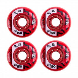 Hyper PRO150 72mm/83a - Red/Red (4 pcs.) Inline Skate Wheels