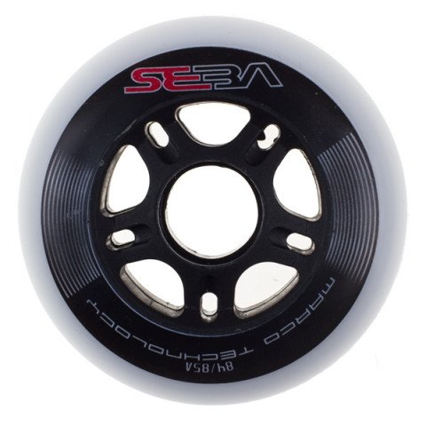 Special Deals - Seba Team 84mm/85a - White/Black Hub Inline Skate Wheels - Photo 1
