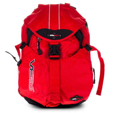 small red backpack