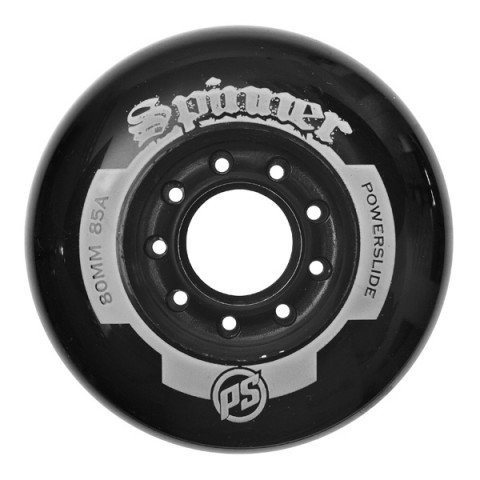 Wheels - Powerslide Spinner 80mm/85a - Black Inline Skate Wheels - Photo 1