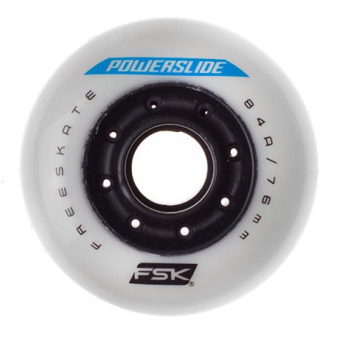 Wheels - Powerslide Vi FSK 76mm/84a - White/Black (1 pcs.) Inline Skate Wheels - Photo 1