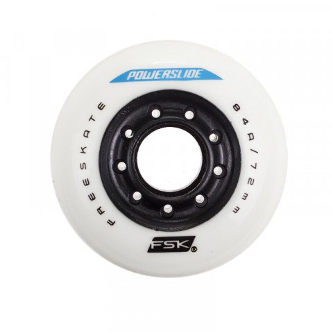 Wheels - Powerslide Vi FSK 72mm/84a - White/Black (1 pcs.) Inline Skate Wheels - Photo 1