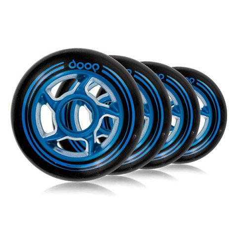 Special Deals - Powerslide Doop 84mm/82a - Black/Blue (4 pcs.) Inline Skate Wheels - Photo 1