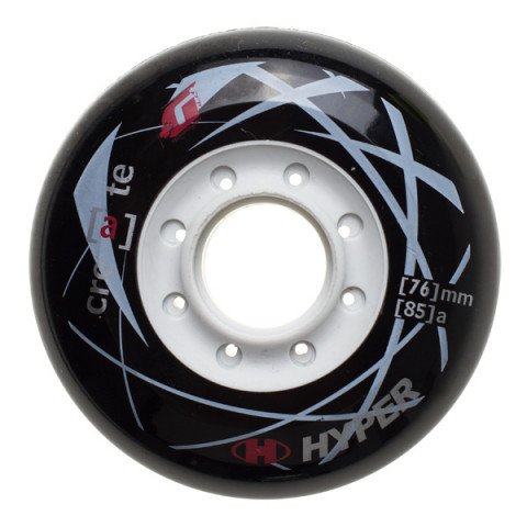 Wheels - Hyper Create +G 76mm/85a - Black Inline Skate Wheels - Photo 1
