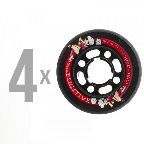 Special Deals - Sure Grip Fugitive Wheels 62mm/92a (4 pcs.) - Black Roller Skate Wheels - Photo 1