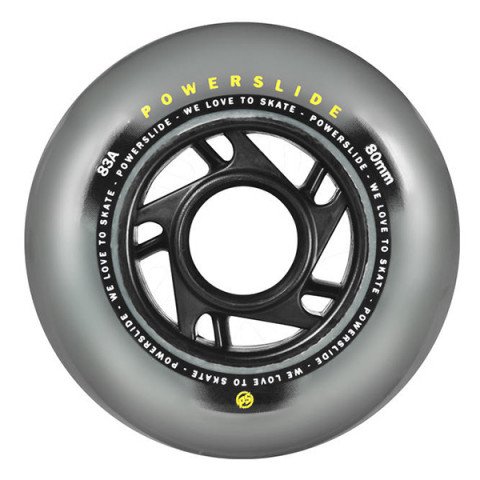 Special Deals - Powerslide - Vi 80mm/83a - Grey/Yellow (1 szt.) Inline Skate Wheels - Photo 1