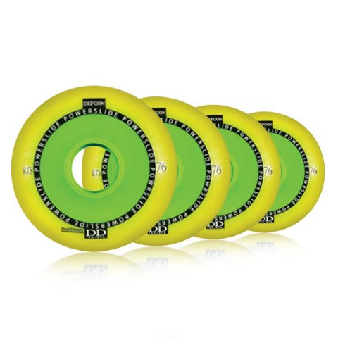 Wheels - Powerslide - Defcon Dual Density RTS 76mm/78-85a - Yellow (4 pcs.) Inline Skate Wheels - Photo 1