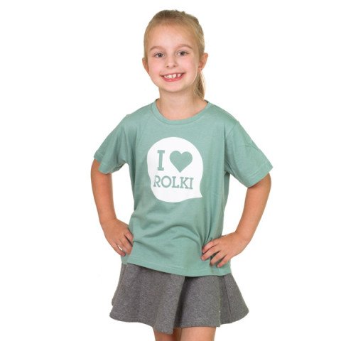 T-shirts - Bladeville - I Love Rolki Kids T-shirt - Olive T-shirt - Photo 1