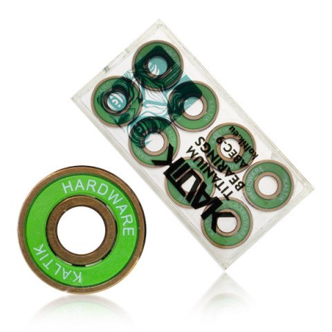 Bearings - Kaltik - Abec 9 Green Titanium Inline Skate Bearing - Photo 1