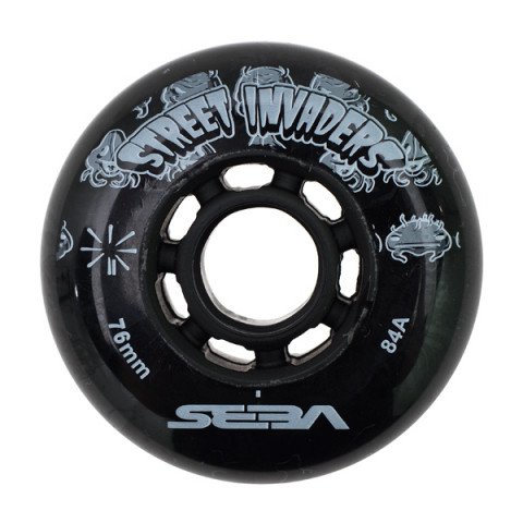 Wheels - Seba - Street Invaders 76mm/84a - Black (1 pcs.) Inline Skate Wheels - Photo 1
