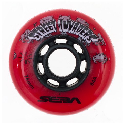 Wheels - Seba - Street Invaders 76mm/84a - Red (1 pcs.) Inline Skate Wheels - Photo 1