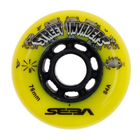 Wheels - Seba - Street Invaders 76mm/84a - Yellow (1 pcs.) Inline Skate Wheels - Photo 1