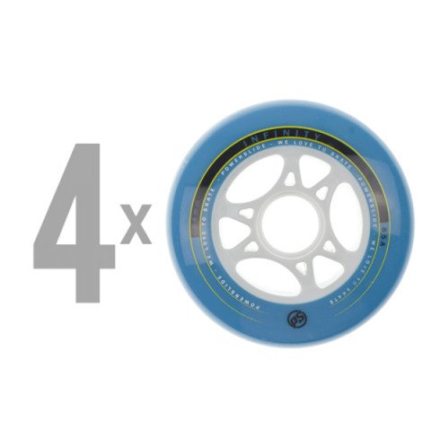Wheels - Powerslide - Infinity II 84mm/85a (4 pcs.) - Blue Inline Skate Wheels - Photo 1
