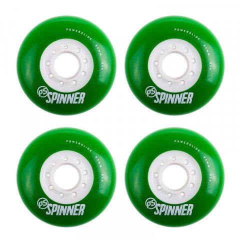 Wheels - Powerslide - Spinner 80mm/85A (4 pcs.) - Green Inline Skate Wheels - Photo 1