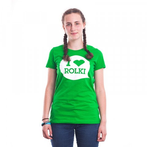T-shirts - I Love Rolki - Classic Women T-shirt - Green T-shirt - Photo 1