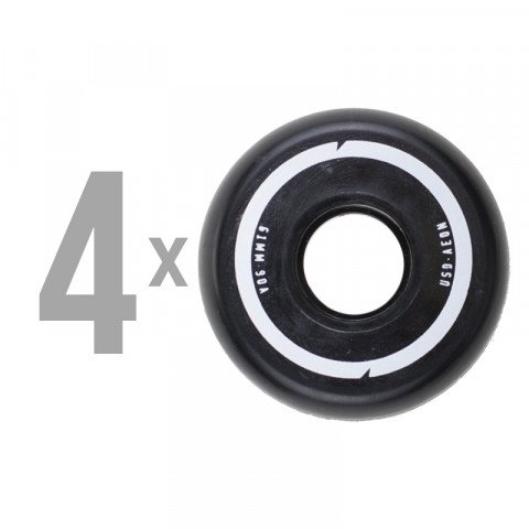 Wheels - USD - Aeon 61mm/90a (4 szt.) - Black Inline Skate Wheels - Photo 1