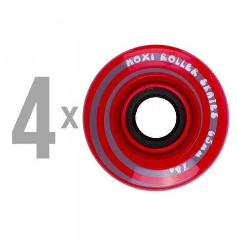Wheels - Moxi - Juicy Wheels 65mm/43mm 78a - Cherry Red (4 pcs.) Inline Skate Wheels - Photo 1