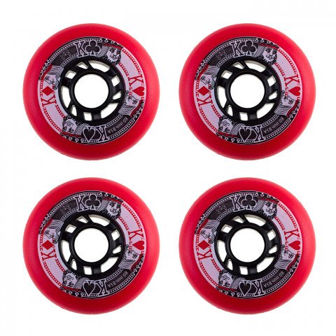 Wheels - FR Street Kings 80mm/85a - Red (4 pcs.) Inline Skate Wheels - Photo 1