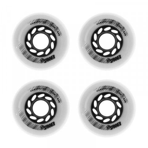 Wheels - Powerslide Spinner 72mm/88a Bullet Profile - White (4 pcs.) Inline Skate Wheels - Photo 1