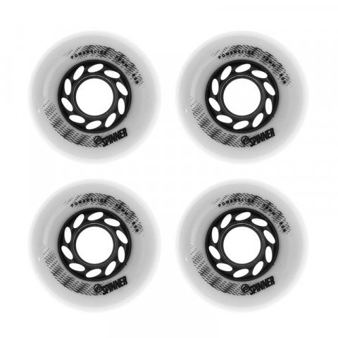 Wheels - Powerslide - Spinner 68mm/85a Full Profile - White (4 pcs.) Inline Skate Wheels - Photo 1