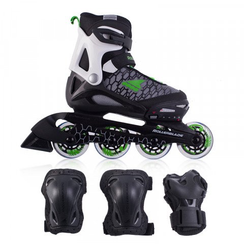 Skates - Rollerblade - Combo - Black/Green Inline Skates - Photo 1