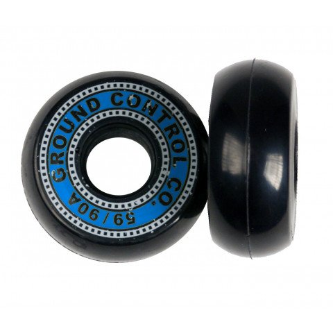 Wheels - Ground Control - Filmstrip 59mm/90a - Black/Blue Inline Skate Wheels - Photo 1