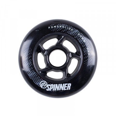 Wheels - Powerslide - Spinner 90mm/88a Bullet Profile - Black (1 pcs.) Inline Skate Wheels - Photo 1