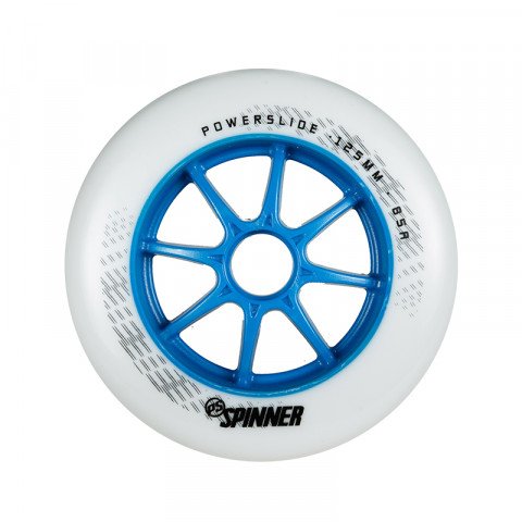 Special Deals - Powerslide - Spinner 125mm/85a - White/Blue (1 pcs.) Inline Skate Wheels - Photo 1