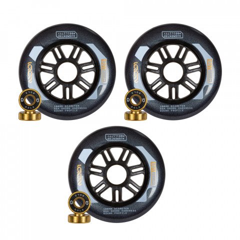 Wheels - Iqon Access 100mm/85a Combo (3 pcs.) - Dark Grey Inline Skate Wheels - Photo 1