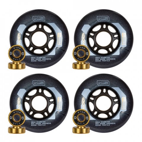 Wheels - Iqon Access 80mm/85a Combo (4 pcs.) - Dark Grey Inline Skate Wheels - Photo 1