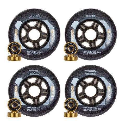 Wheels - Iqon Access 90mm/85a Combo (4 pcs.) - Dark Grey Inline Skate Wheels - Photo 1