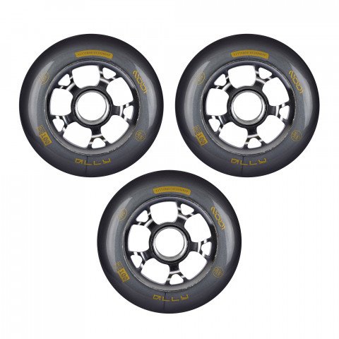 Wheels - Iqon Ally 100mm/88a - Black (3 pcs.) Inline Skate Wheels - Photo 1