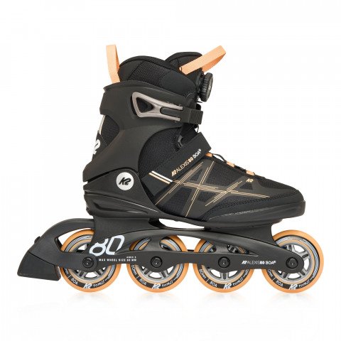 Skates - K2 Alexis 80 Boa - Black/Orange Inline Skates - Photo 1