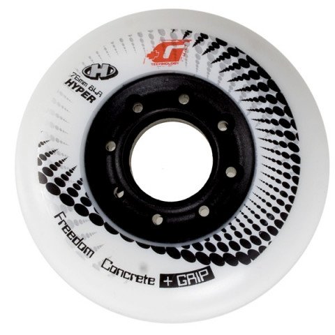 Wheels - Hyper Concrete+G 76mm/84a - White Black Inline Skate Wheels - Photo 1