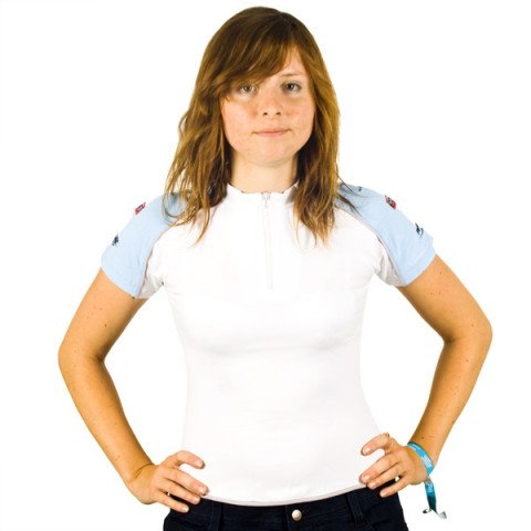 T-shirts - Powerslide Zip T-Shirt Pure - Biało/Niebieski T-shirt - Photo 1