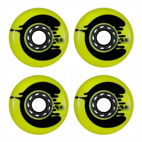 Wheels - Undercover - Cosmic Rosche 80mm/86a Full Profile - Yellow (4 pcs.) Inline Skate Wheels - Photo 1