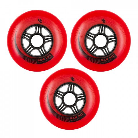 Wheels - Undercover Raw 100mm/85a - Red (3 pcs.) Inline Skate Wheels - Photo 1