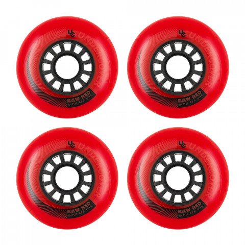 Wheels - Undercover Raw 84mm/85a - Red (4 pcs.) Inline Skate Wheels - Photo 1