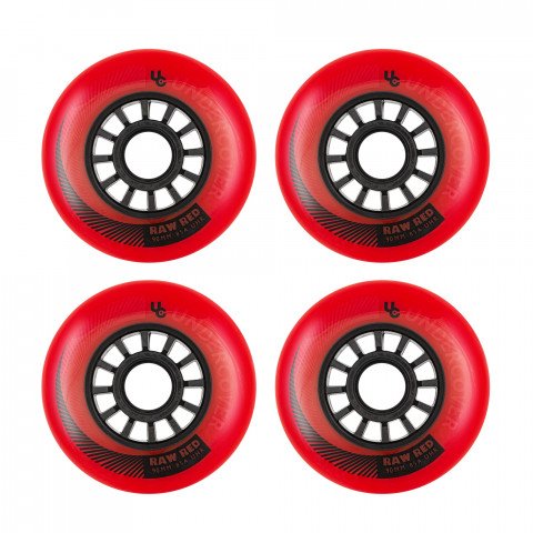 Wheels - Undercover Raw 90mm/85a - Red (4 pcs.) Inline Skate Wheels - Photo 1