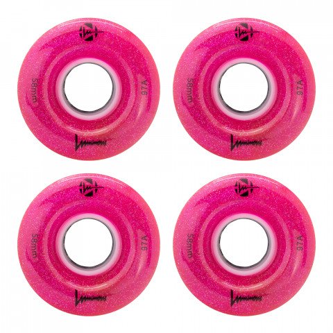 Wheels - Luminous LED Quad 58mm/97a - Gliter Pink (4 pcs.) Roller Skate Wheels - Photo 1