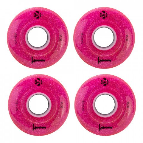 Wheels - Luminous LED Quad 62mm/97a - Glitter Pink (4 pcs.) Roller Skate Wheels - Photo 1